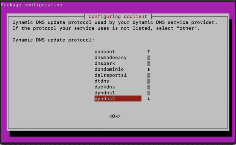 Postup pro připojení přes DDclient pomocí konfigurace Dynamic DNS update protocol: dyndns2