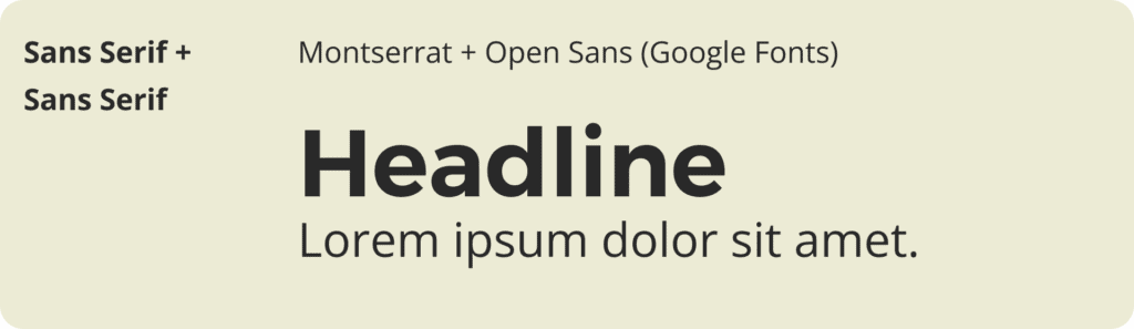 Příklad kombinace fontů: Sans Serif + Sans Serif