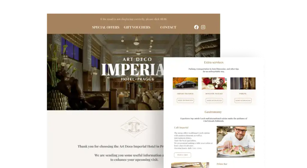 Náhled newsletteru ZOOM LETTER pro hotel Imperial.