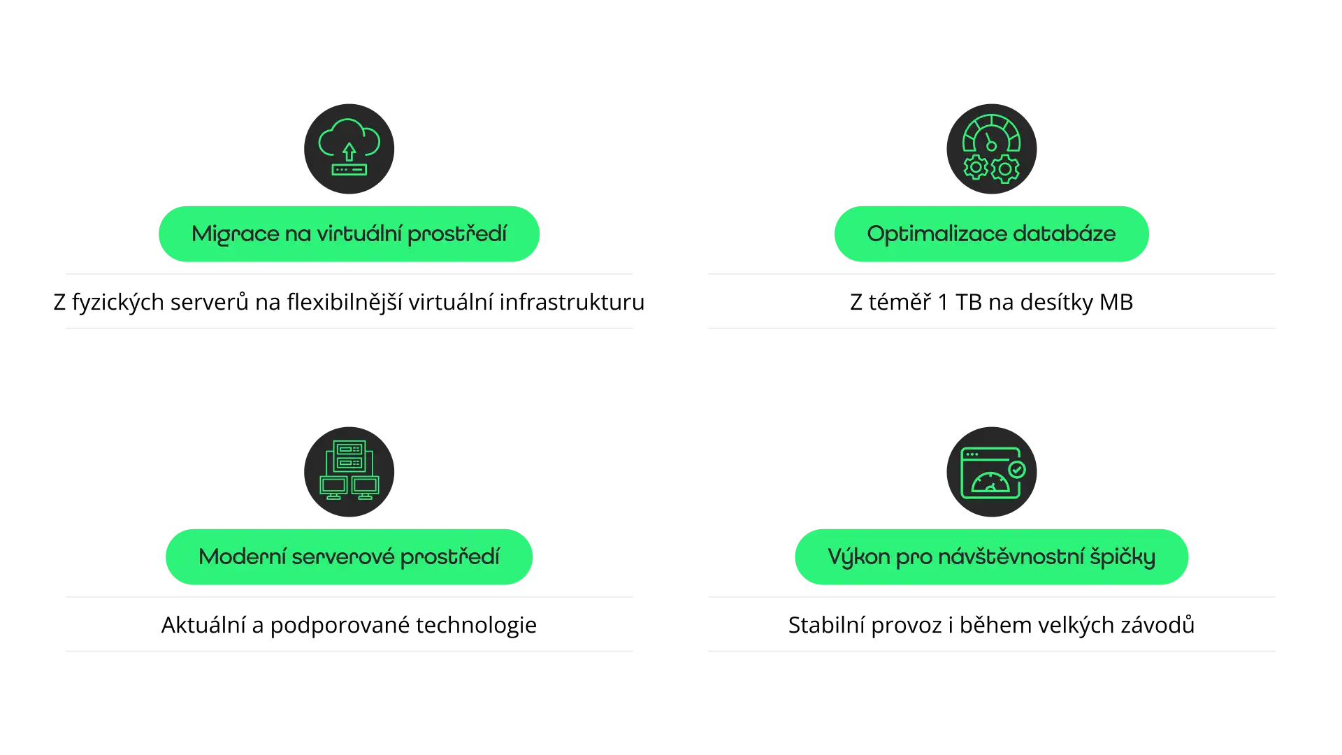 Technické řešení pro web atletika.cz: migrace na virtuální prostředí, optimalizace databáze, moderní serverové prostředí a výkon pro návštěvnostní špičky.